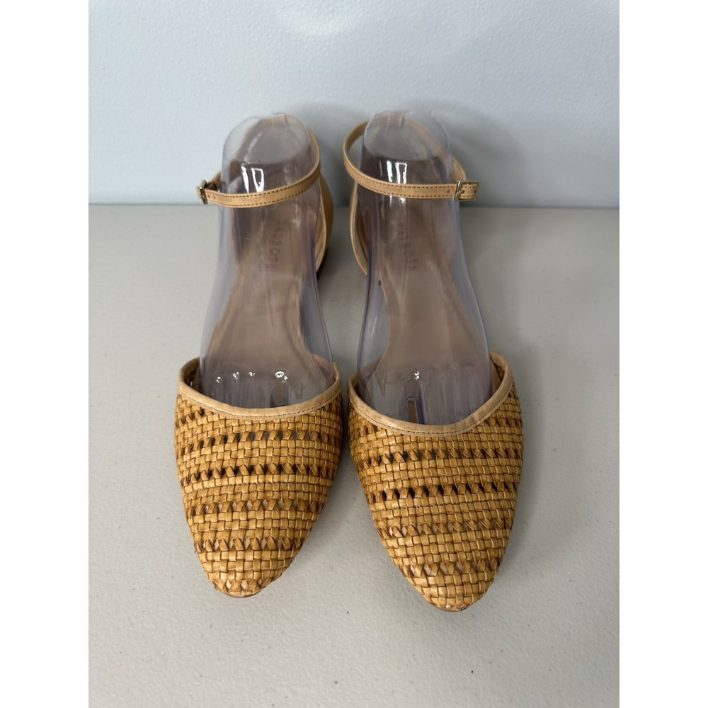 Talbots Woven Leather‎ Flats Ankle Strap Size 11 Brown Brazil